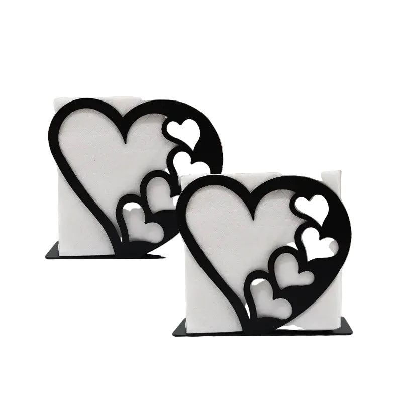 Tejesa 1Pc Large Iron Art Napkin Holder for Hotel Restaurant Creative Heart-shaped Desktop Storage Rack for Cafe and Home Use Tissue Box