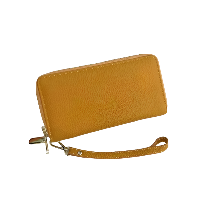 Hemasa Leather Womens Wallet Cow Leather Double Zip Clutch Bag Business Casual Long Purse Female Multi Card Holder Wallet