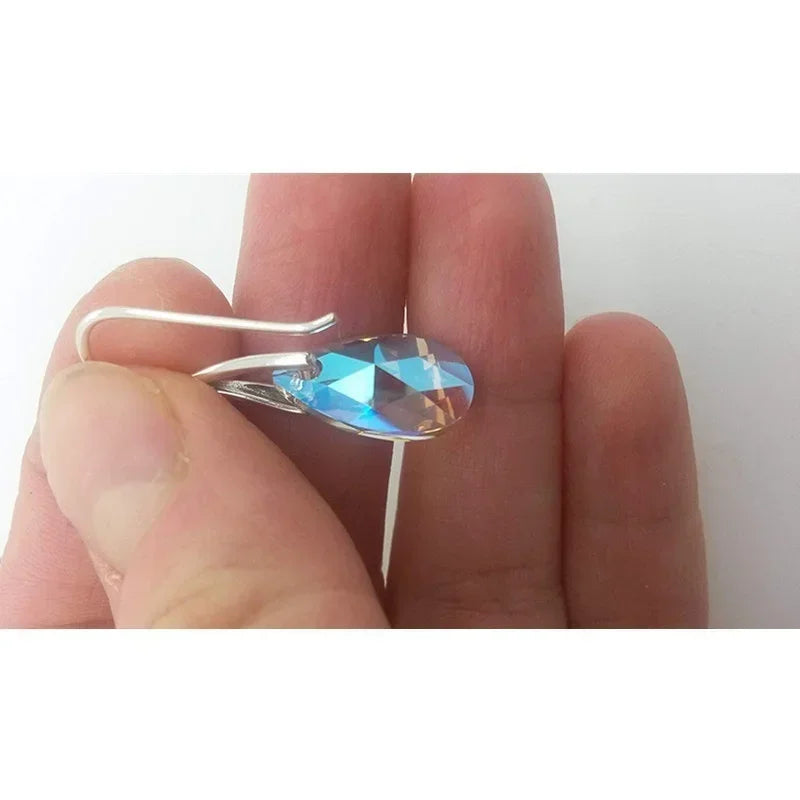 Delysia King Aesthetic Women Colour High-grade Crystal Earrings Trendy Water Drop Versatile Eardrop Best Friend Gift
