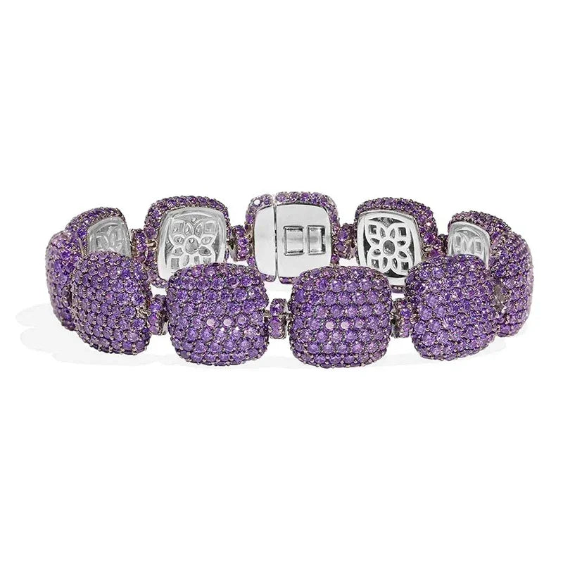Tejesa 925 Silver December 2023 New Magenta Green Purple Diamond Earrings Necklace Bracelet Ring For Women Luxury Designer Jewelry