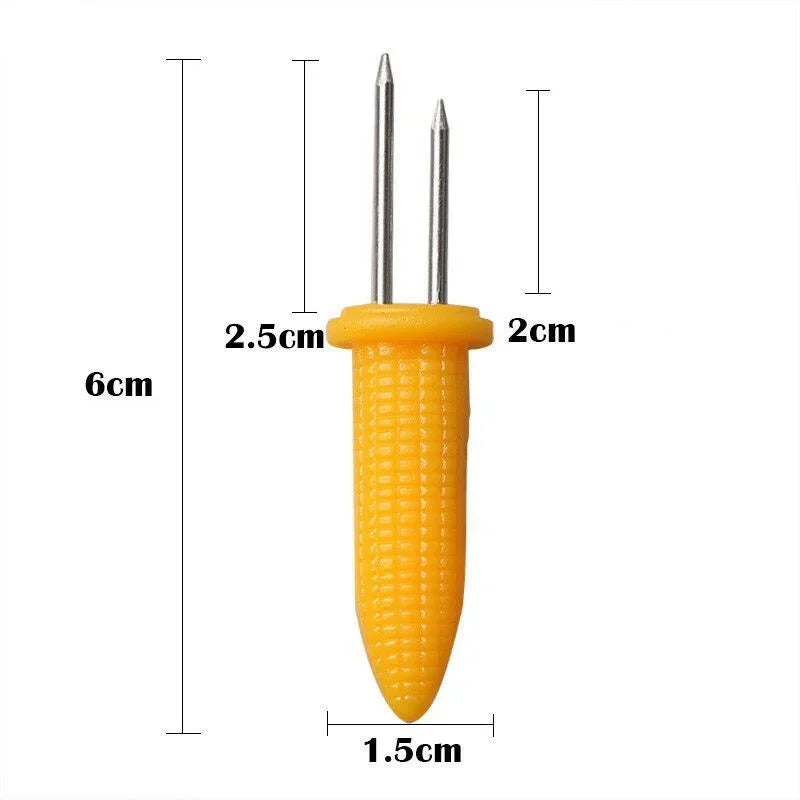 Tejesa 10pcs Fork Corn Skewer Stainless Steel Corn Holders Corn On The Cob Skewers Fruit Forks Outdoor Camping Cooking Barbecue Tool