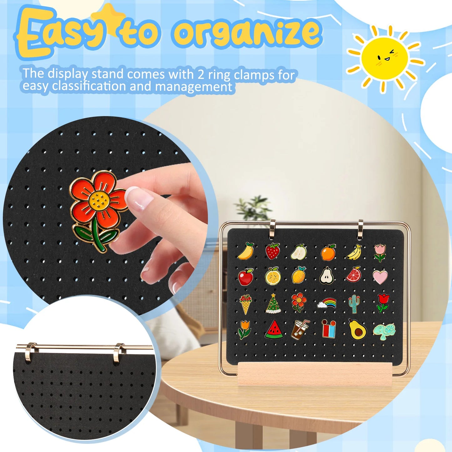 Brooch Display Panels Felt Pin Brooch Storage Stand DIY Badge Button Brooch Storage Holder Jewelry Necklace Earring Display Rack