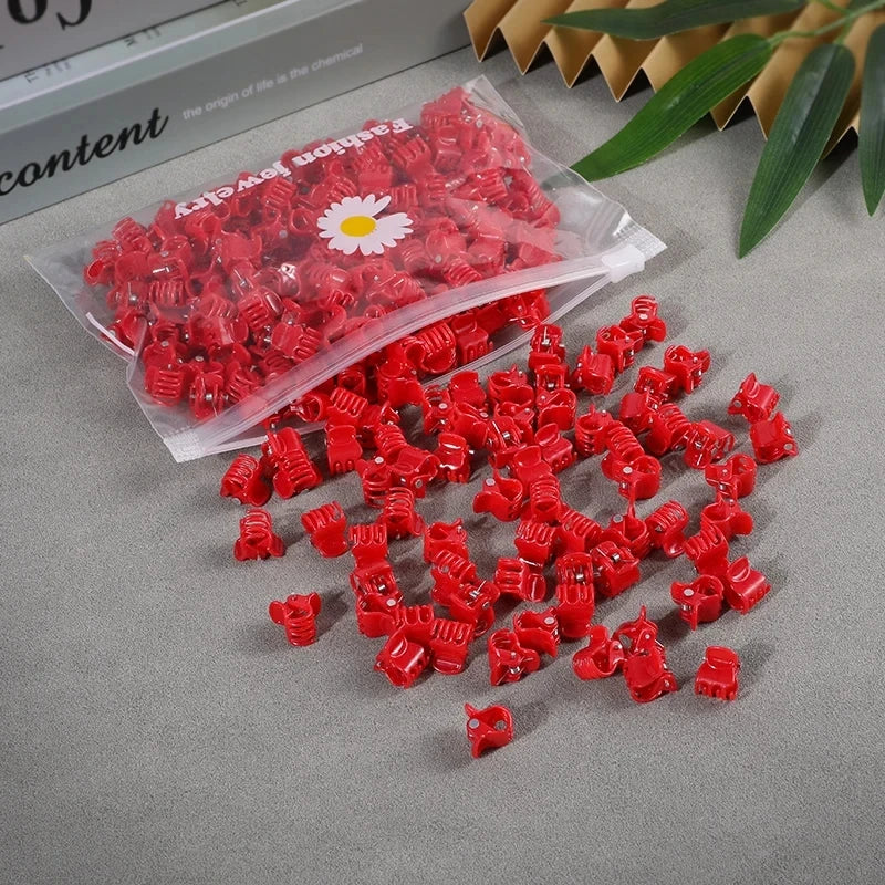 50pcs Girls Small Hair Claw Clips Colorful Plastic Clips Hairpin Flower Heart Mini Multi-Shape Hair Claw Kids Hair Accessories