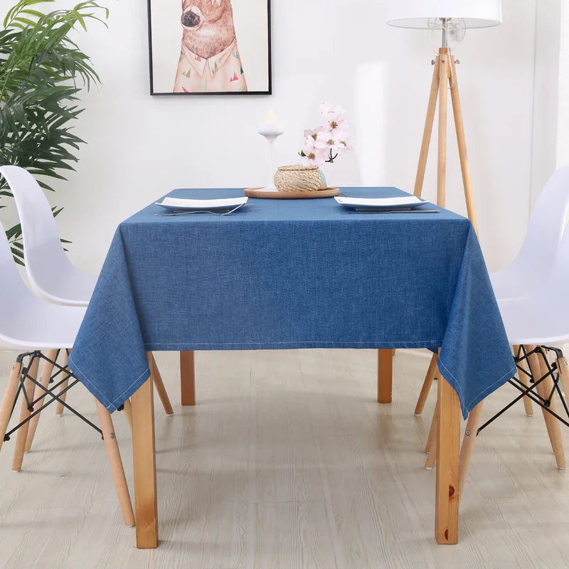 Tejesa Faux Linen Tablecloths Rectangle Washable Table Cloths Wrinkle Stain Resistant Table Cover Cloth for Kitchen Dining Room JAF040