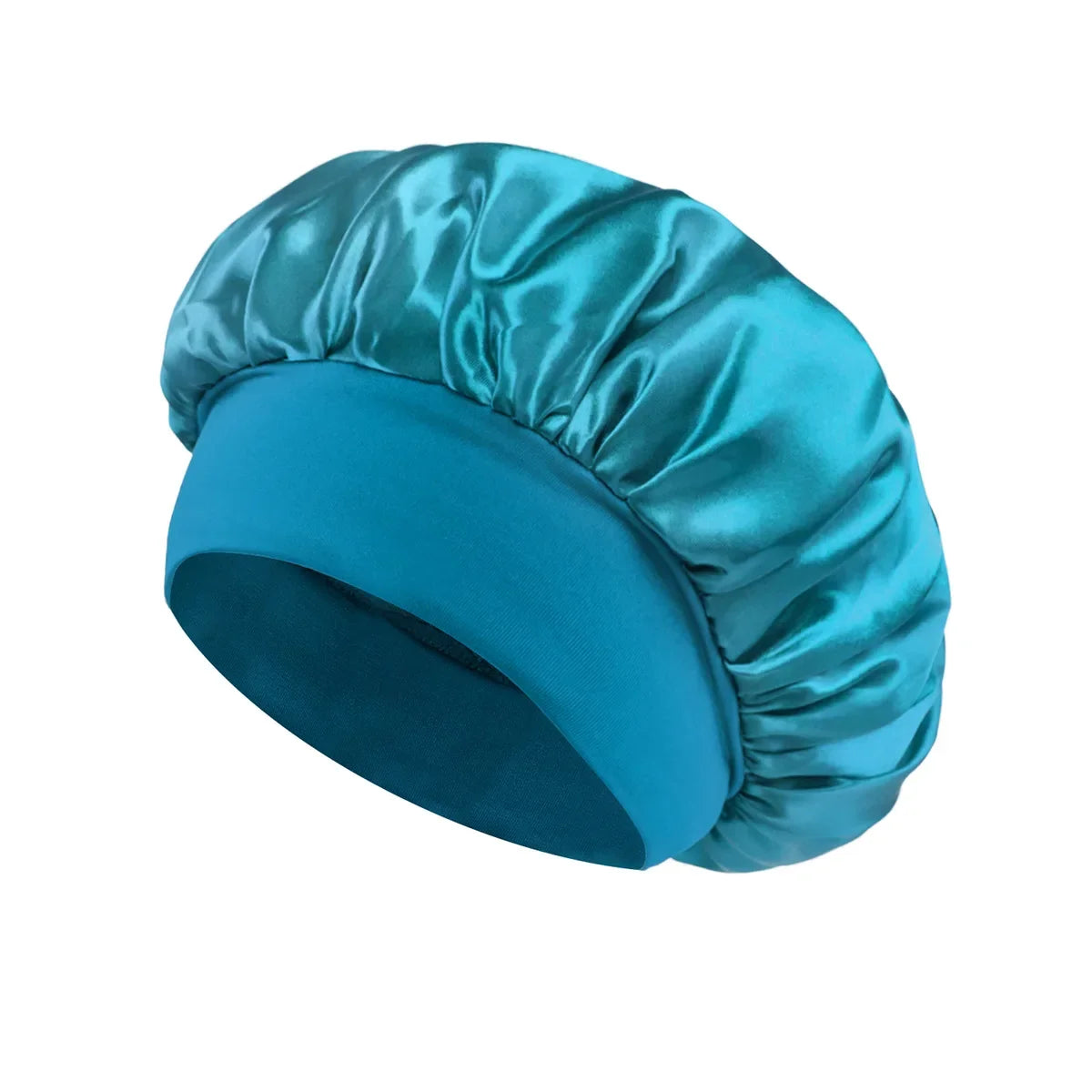 Hemasa Women Satin Bonnet Hair Bonnet for Sleeping Hair Care Silk Bonnets Solid Wide-brimmed Sleeping Hat with Elastic Soft Band