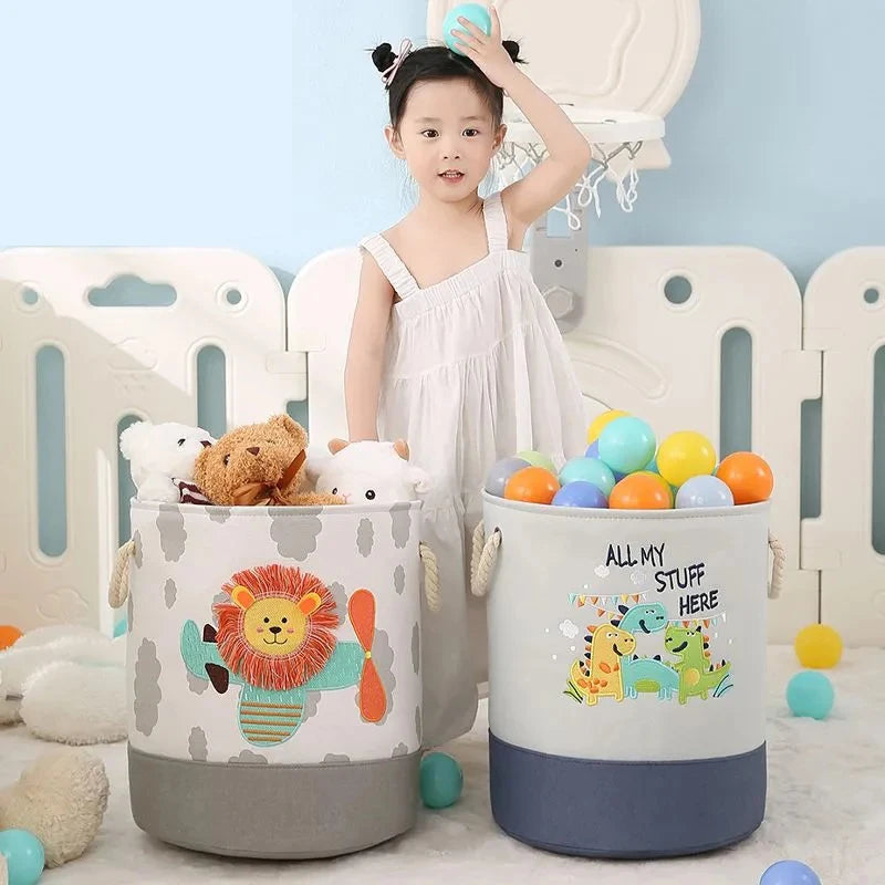 Hemasa Folding Storage Basket Linen Storage Fabric Wardrobe Office Bedroom Closet Toys Laundry Basket With Handle