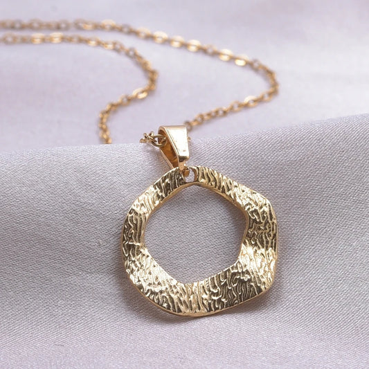 Titanium Steel Trendy Gold Color Geometric Necklace for Women Pendant Choker Long Chain Female Men's Fashion Jewelry Supplies