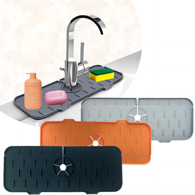 Hemasa Kitchen Gadgets Silicone Absorbent Pad Shelf Sink Splash Catcher Protective Mat Bathroom Drain Mat