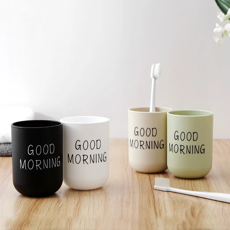 Hemasa Portable Couple Toothbrush Washing Mouth Cups Plastic Home Hotel Tooth Brush Holder Bathroom Accessories Mouthwash Storage Cups