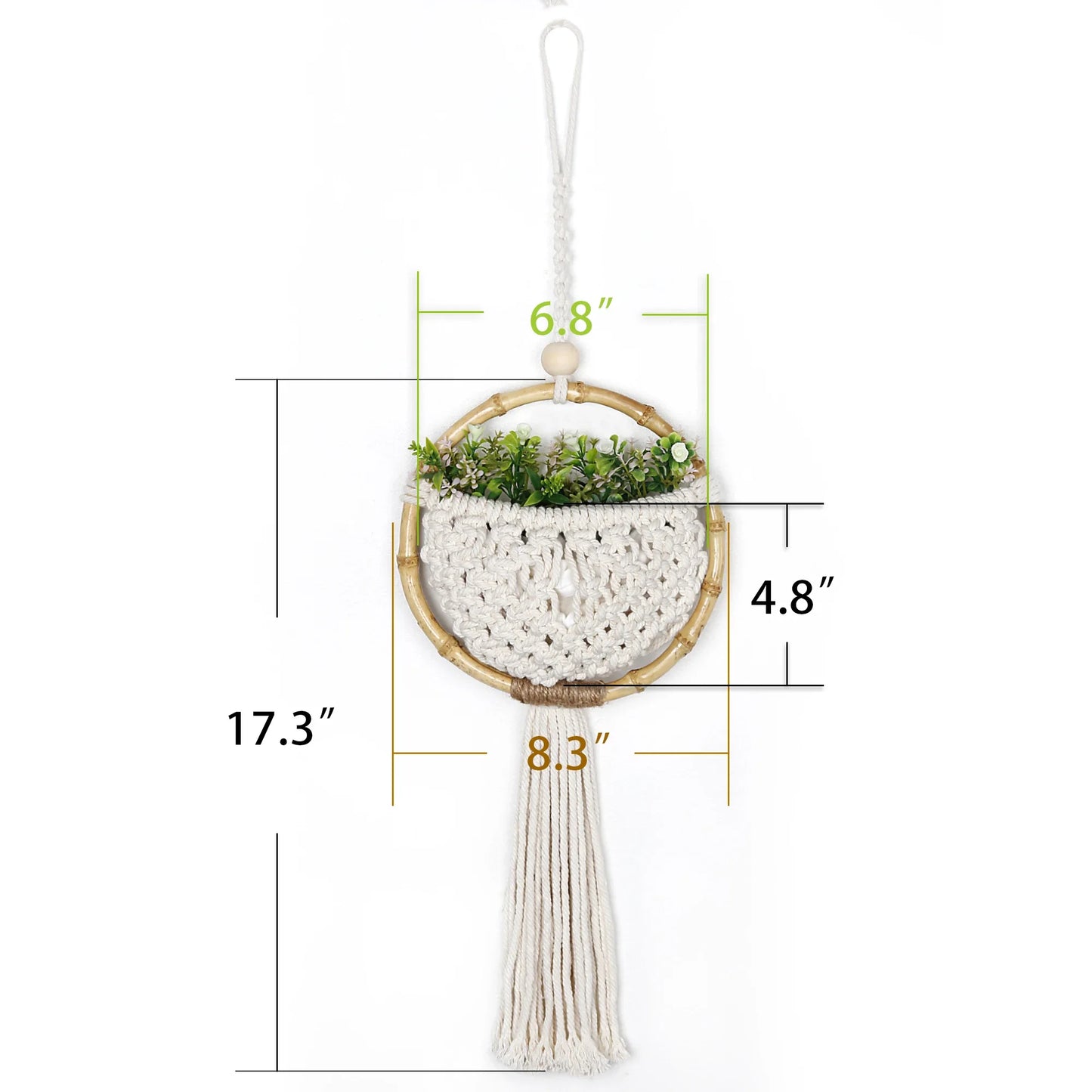 Hemasa Macrame Wall Hanging Nordic Ins Door Wall Decoration Home Background Round Wall Tapestry Woven Flower Pot  Dorm Room Decor