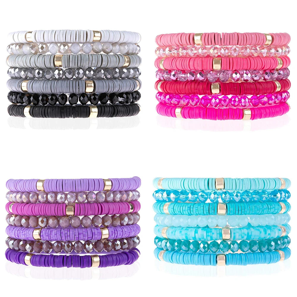 Hemasa   Set of 7 Polymer Clay Beads  Bracelet