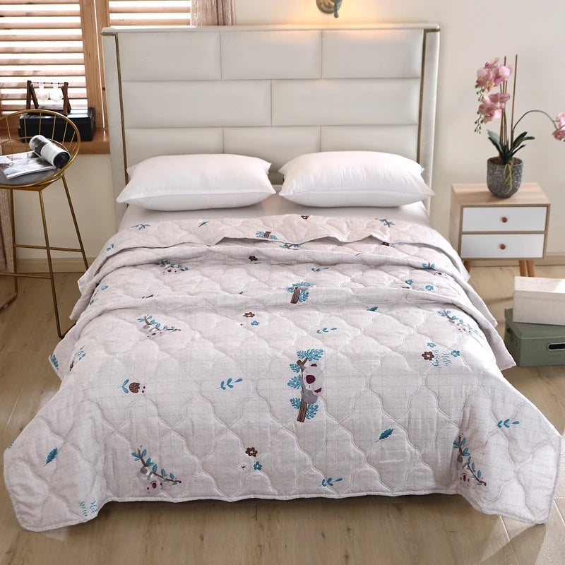 Hemasa Quilted summer single double bed light Printed quilt core Air conditioning quilting twin queen size duvet Thin plaid comforter