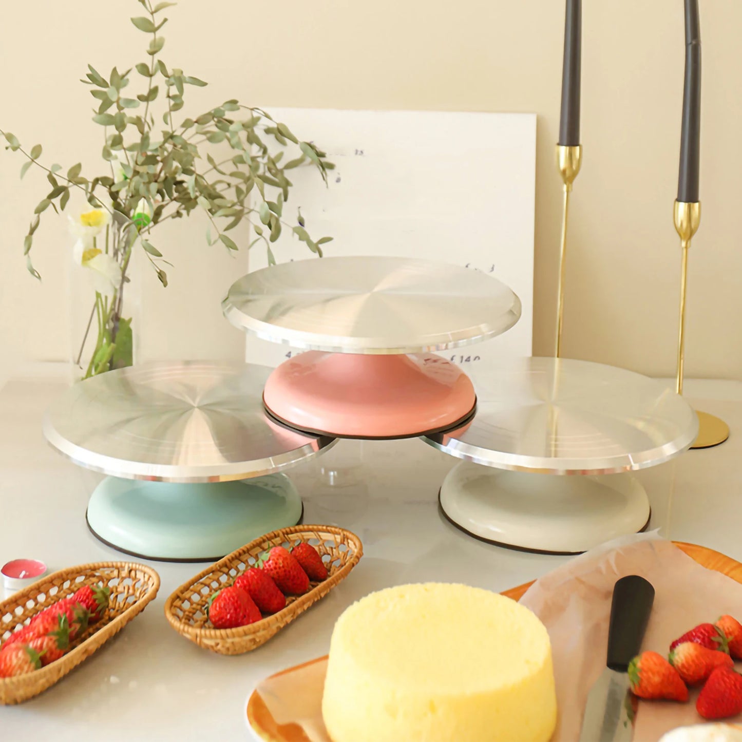 Hemasa Cake Turntable Cake Decorating Table Household Baking Tools  / Decorating Turntable 10 Inch/12 Inch