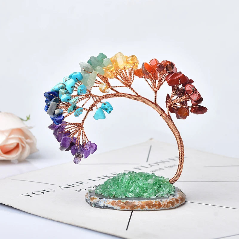 1PC Natural Colour Crystal Tree Specimen Agate Reiki Healing Home Decoration Ornaments Lucky Tree DIY gifts Souvenir Gift