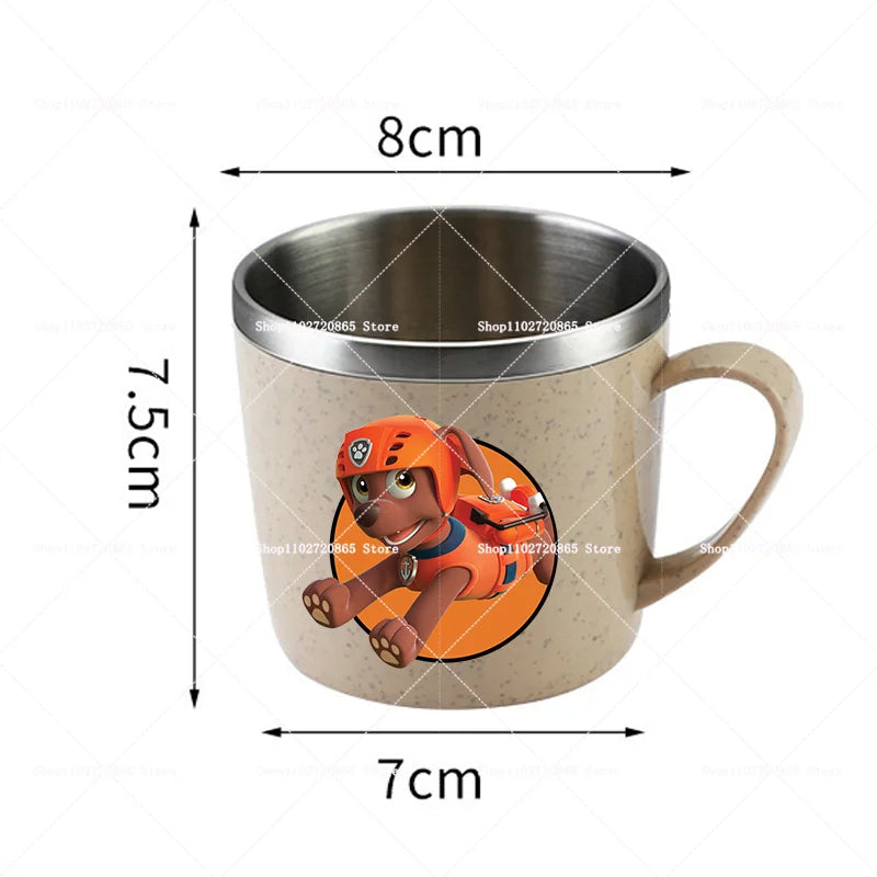 Paw Patrols Stainless Steel Water Cup Chase Skye Cute Anime Thermo Mug Kids Home Anti-drop Toothbrush Glass Child Birthday Gift