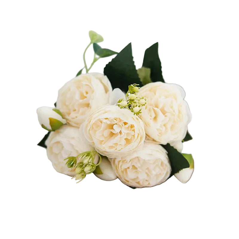 Tejesa 3 Pcs  Peony Artificial Flower Exquisite Wedding Bridal Party Bouquets Home Vase Accessories Fake Christmas Table Garden Backdrop Decor