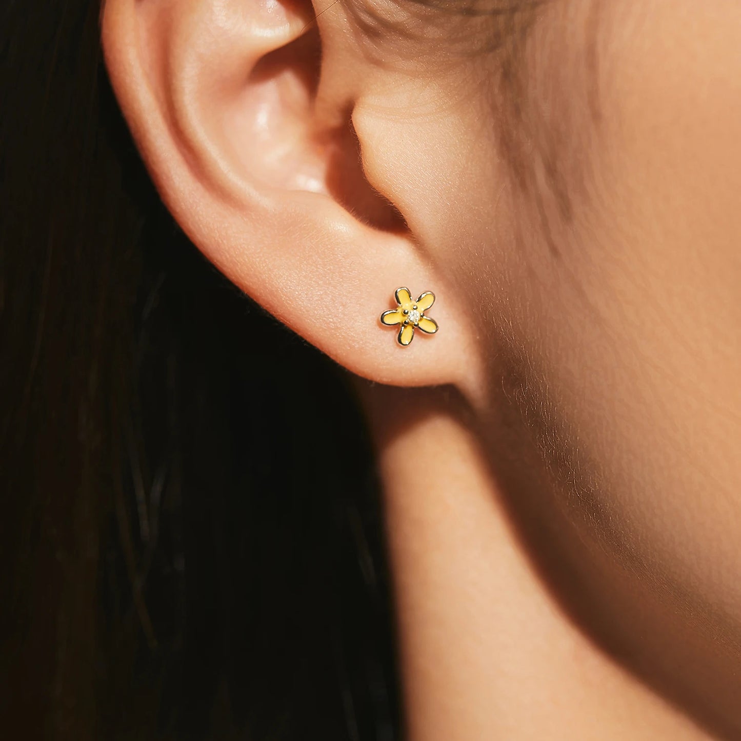 MODIAN 925 Sterling Silver Elegant Simple Cute Colorful Enamel Small Flower Stud Earrings For Women Fine Jewelry