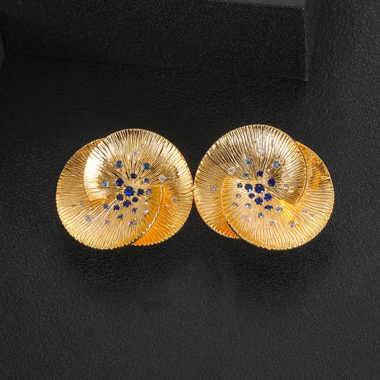 Janekellly New indianTrendy round shape  Earring For Women Wedding Party Indian Dubai Bridal Jewelry boucle d'oreille femme Gift