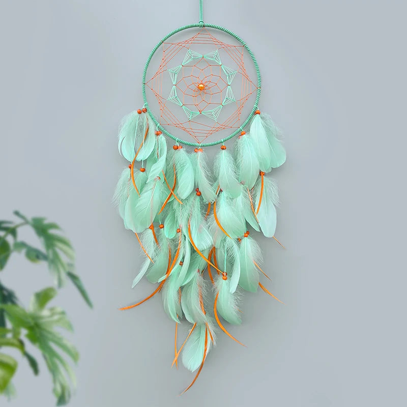 Tejesa Dream Catcher Hand-woven Feathers Wind Chimes Wall Pendants Birthday Party Hanging Ornaments Home Decor Spiritual Gifts