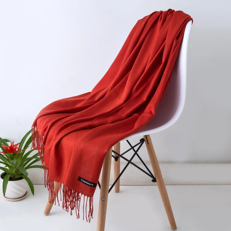 Women's Pashmina Scarf Shawls Soft Cashmere feeling Headscarf Travel Office Winter  Warm Hijabs Solid Lady Wraps Female Bandana