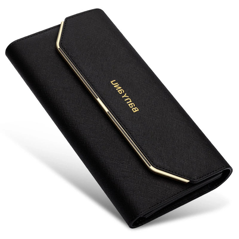 Fashion Women's Wallet Credit Card Holder High Quality PU Leather Wallet For Women Luxury Long Hasp 3 Fold Coin Purses Female