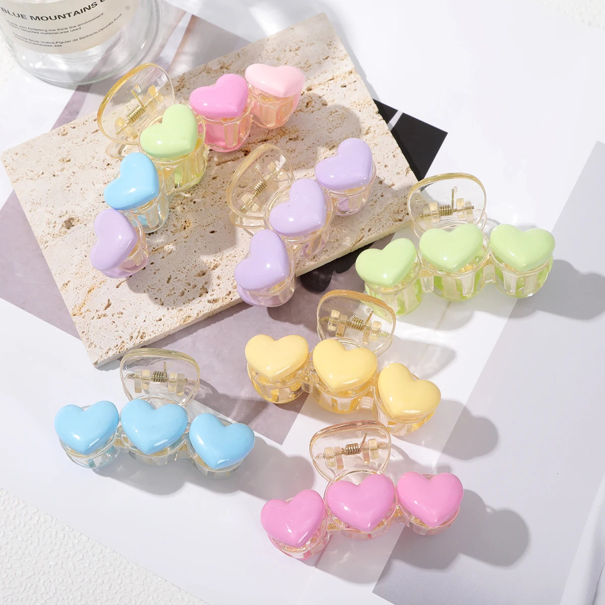 Hemasa 2Pcs Large Hair Claw Clip Elegant Ponytail Hair Crab Shark Clip Girls Hairpin Clips Hair Accessories
