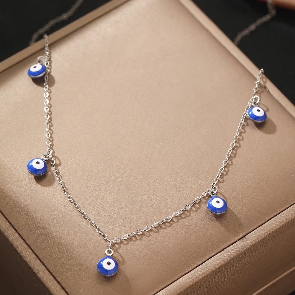 Stainless Steel Necklaces Europe And The United States Creative Devil's Eye Pendant Fashion Blue Eye Necklace For Women Jewelry