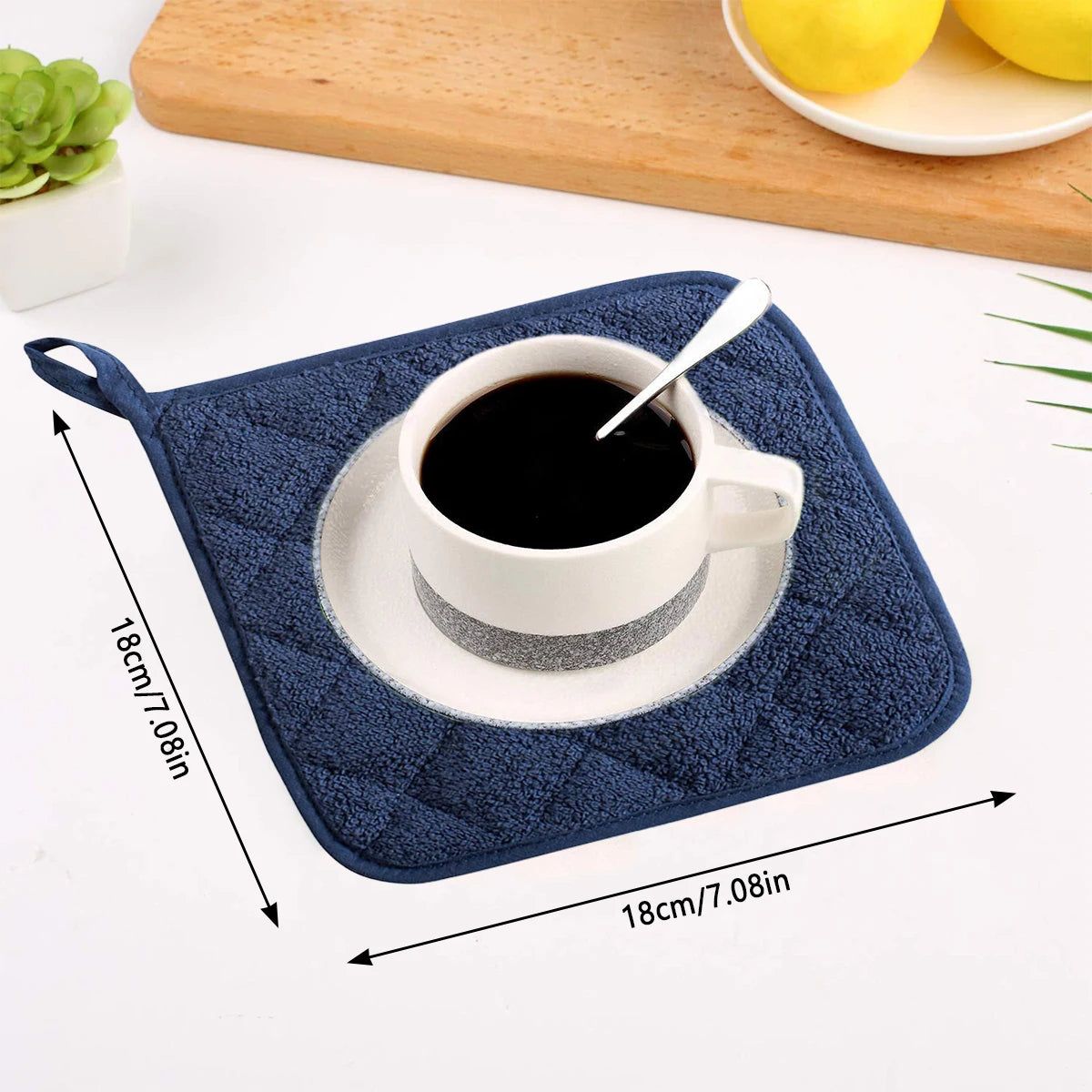Tejesa 3Pcs Potholder Placemat Cotton Hot Pot Pad for Kitchen Rag Cooking Oven Bake Table Protecti Mat Thick Thermal Insulation Cover