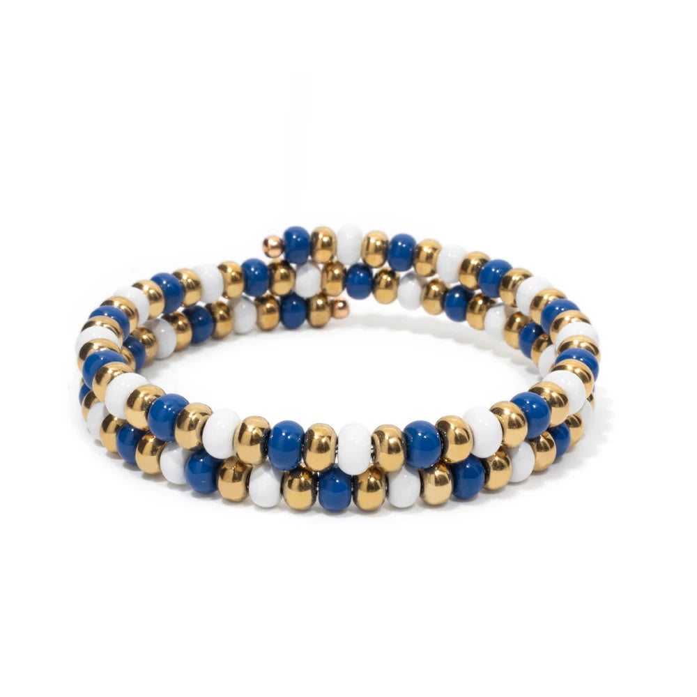Tejesa 5X6mm  Enamel Colorful  Circle Tube Beads Bangle Bracelet  For Women