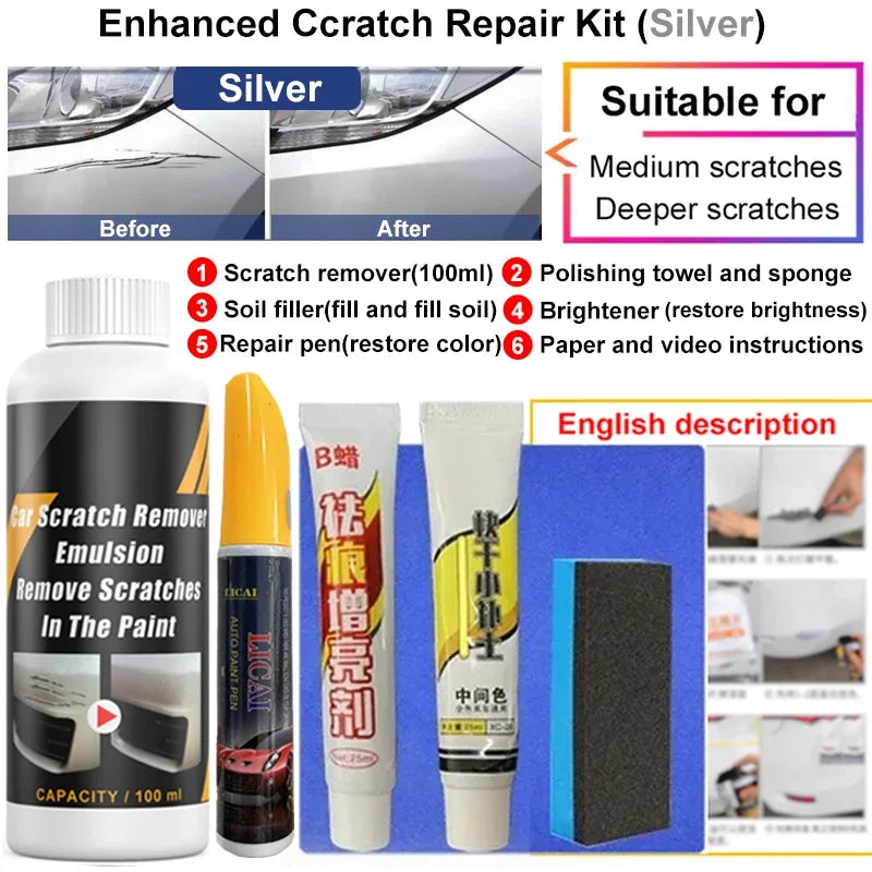 Hemasa Car Scratch Remover Paint Care Tools Auto Swirl Remover Scratches Repair Polishing Auto Body Grinding Compound Anti Scratch Wax