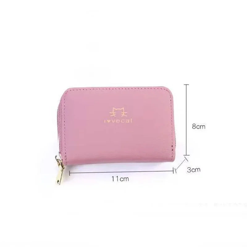 Pu Leather Short Wallet Women Card Holder Bag Portable Cute Small Zipper Money Coin Purse Men Wallet Women Clutch Pouch