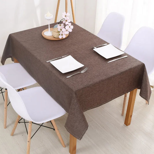 Tejesa Faux Linen Tablecloths Rectangle Washable Table Cloths Wrinkle Stain Resistant Table Cover Cloth for Kitchen Dining Room JAF040