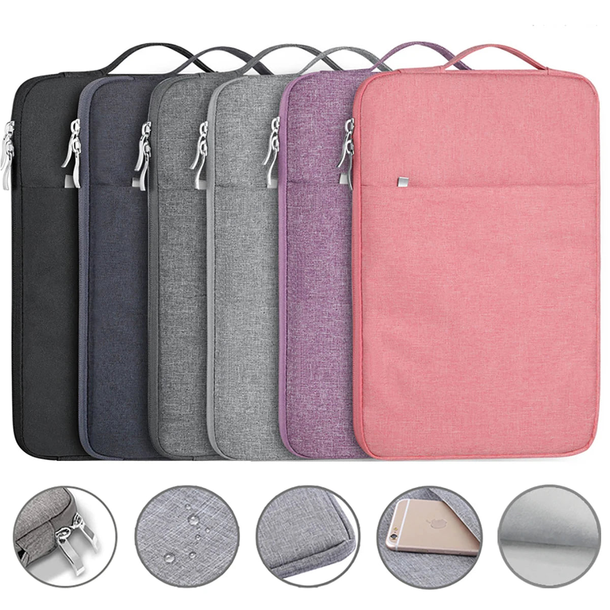 Tejesa Portable Laptop Sleeve Bag Soft Cover 11 12 13 14 15 15.6 16 Inch for Macbook Huawei Xiaomi HP Dell Lenovo Laptop Sleeve Handbag
