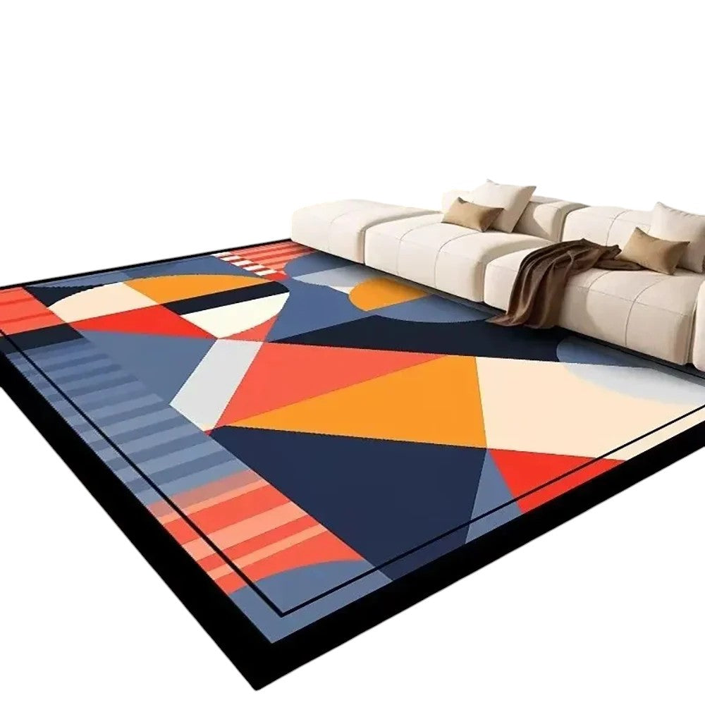 Tejesa  Large Flannel Rug Luxury Plaid Non-Slip Living Room Bedroom Mat Stain Resistant Washable Bedside Home Decor Rug