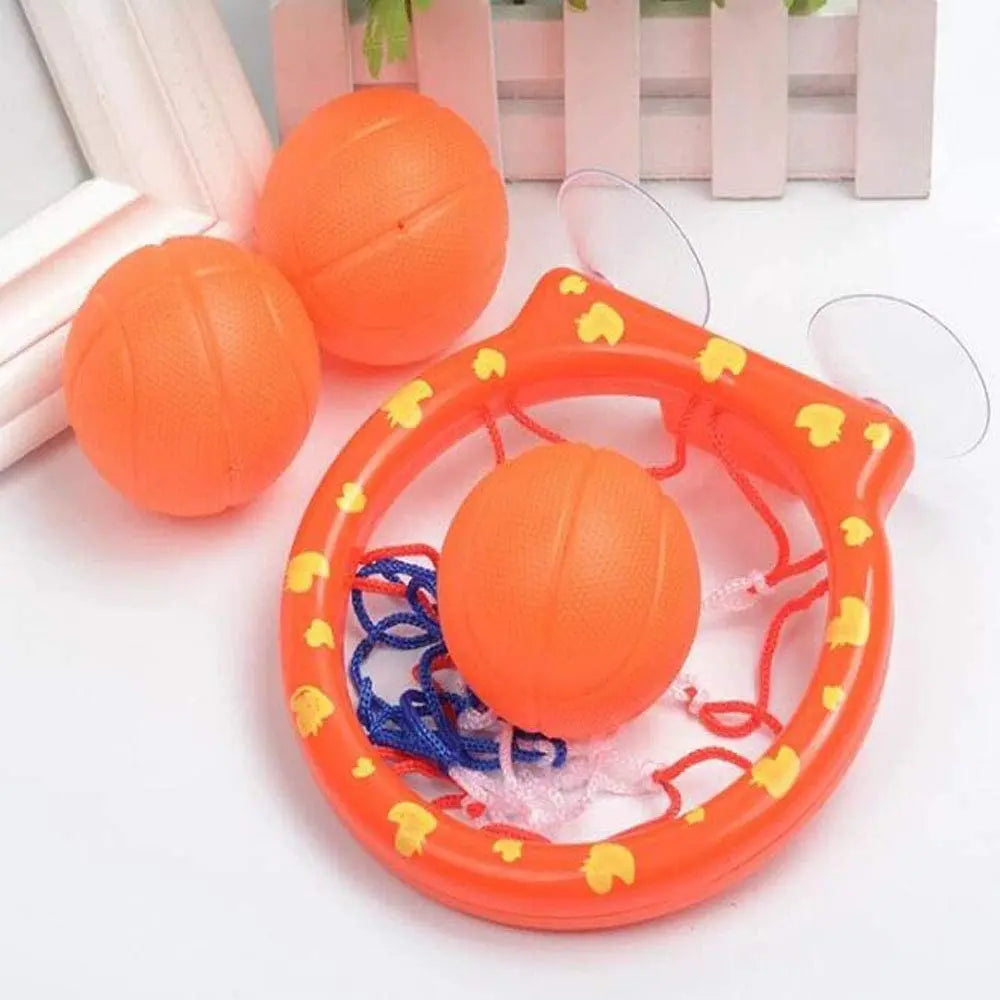 Hemasa 4pcs Bathroom Shooting Game Toy /Bathtub Basketball Hoop Set/ Fun Kids Bath Toys with 3 Balls Gift for Kids