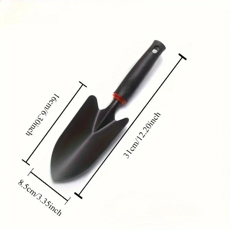 Metal Garden Trowel with Ergonomic Black Handle and Orange Trim - Perfect Tool for Planting Flowers and Vegetables