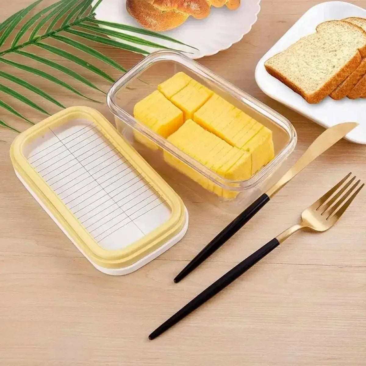 Tejesa Butter Slicer Cheese Slice Fresh-keeping Storage Box Multi-funct Slicer for Kitchen Tool Fruit Vege Chopper Butter Container