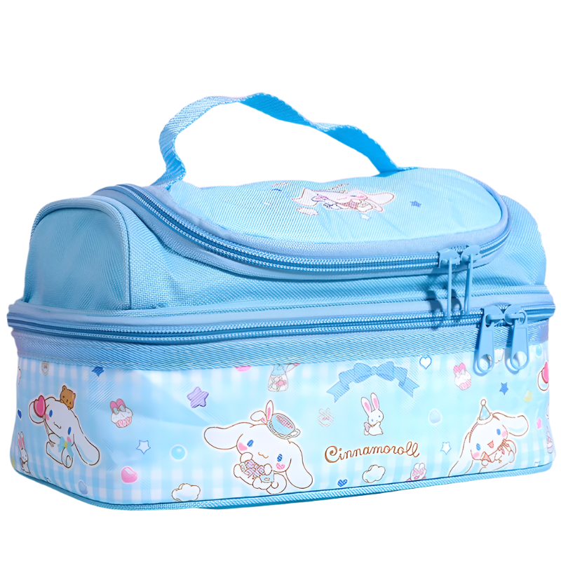Hemasa  Lunch Bag Cute Cartoon Double-layer Insulated Handbag Waterproof Bento Bag