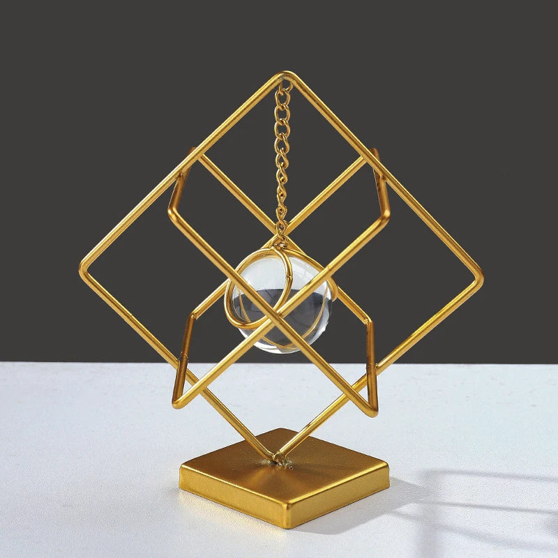 Hemasa  Metal Crystal Ball Pendant Ornament for Living Room/ Office Desktop Decoration
