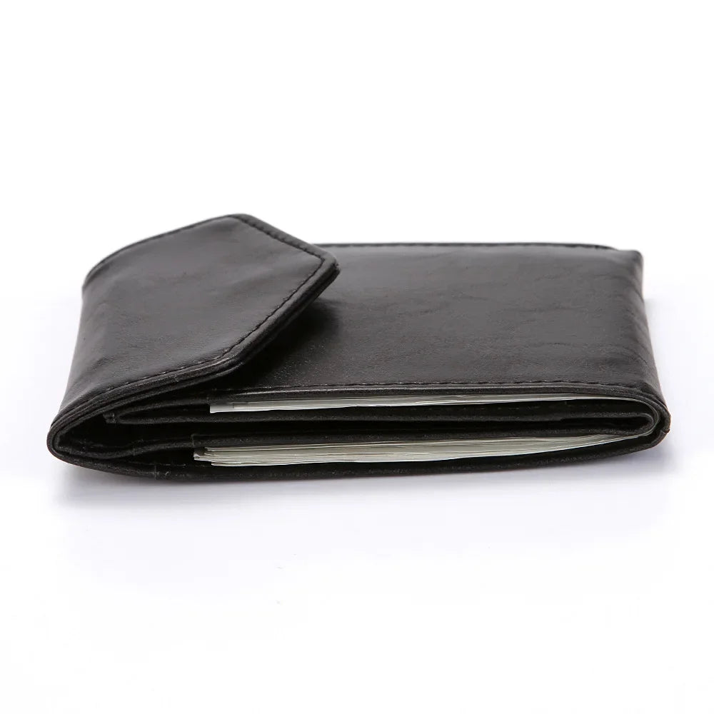 Fashion Men Slim Wallet Leather Male Business Credit Card Holder Coin Pouch Bag Female Purses Clutch Zipper Small Wallets