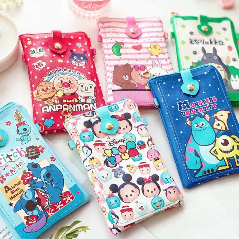 Hello Kitty Coin Pouch Sanrio Bags Melody Kuromi Cinnamoroll Phone Case Pudding Cute Wallet Crossbody Bag Printed Card Holder