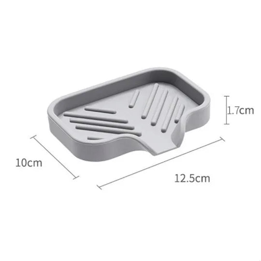 Hemasa Sink Silicone Tray With Drain Soap Sponge Storage Holder  /Sink Scrubber Brush Soap Storage Rack Kitchen Organizer