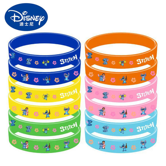 12pcs Stitch Silicone Rubber Wristband for Kid Reward Prizes Goodie Bag Stuffers Fillers Gifts