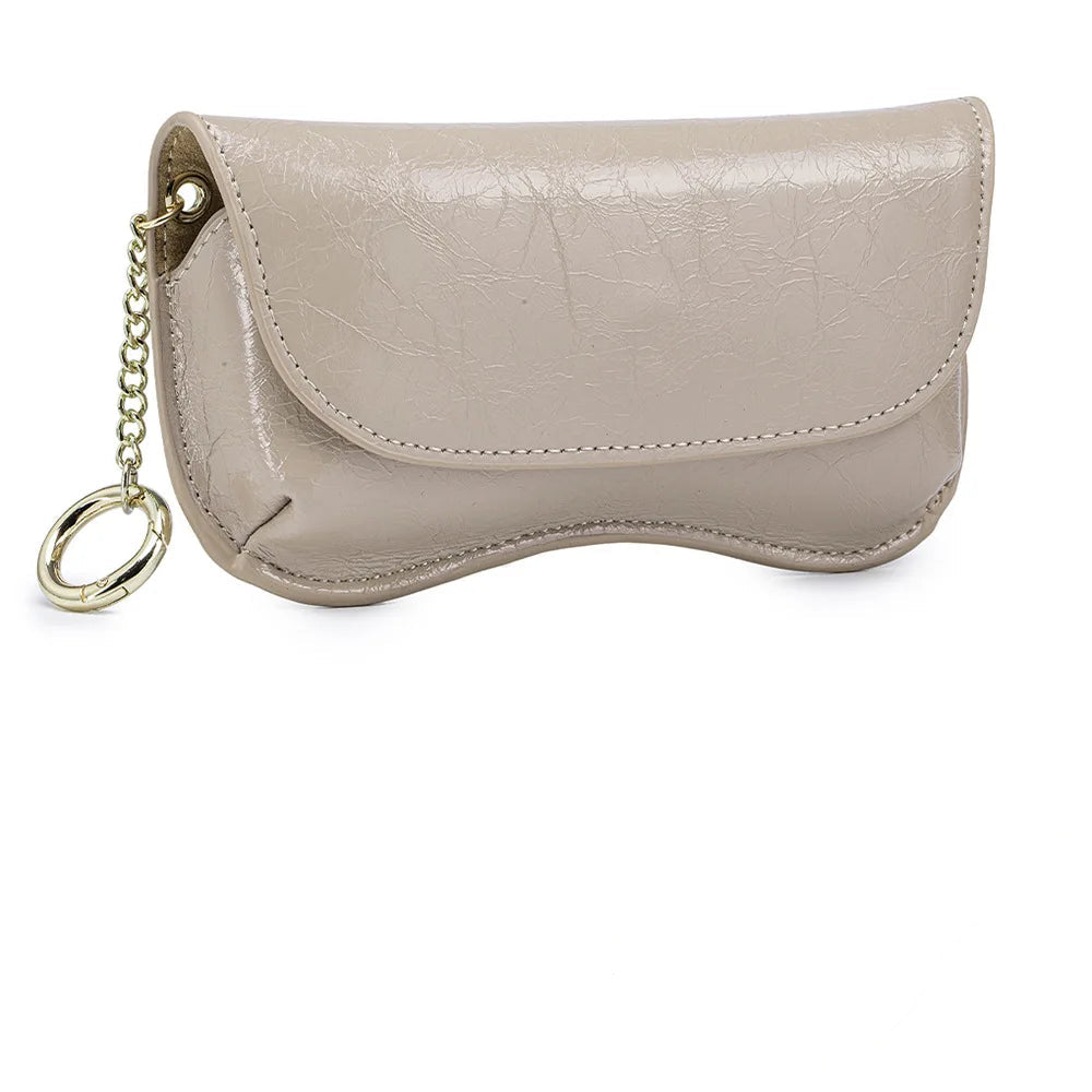Tejesa Portable Leather Eye Glasses Cases for Women & Men Sunglass Case Unisex Travel Eyeglass Case with Hanging Hook