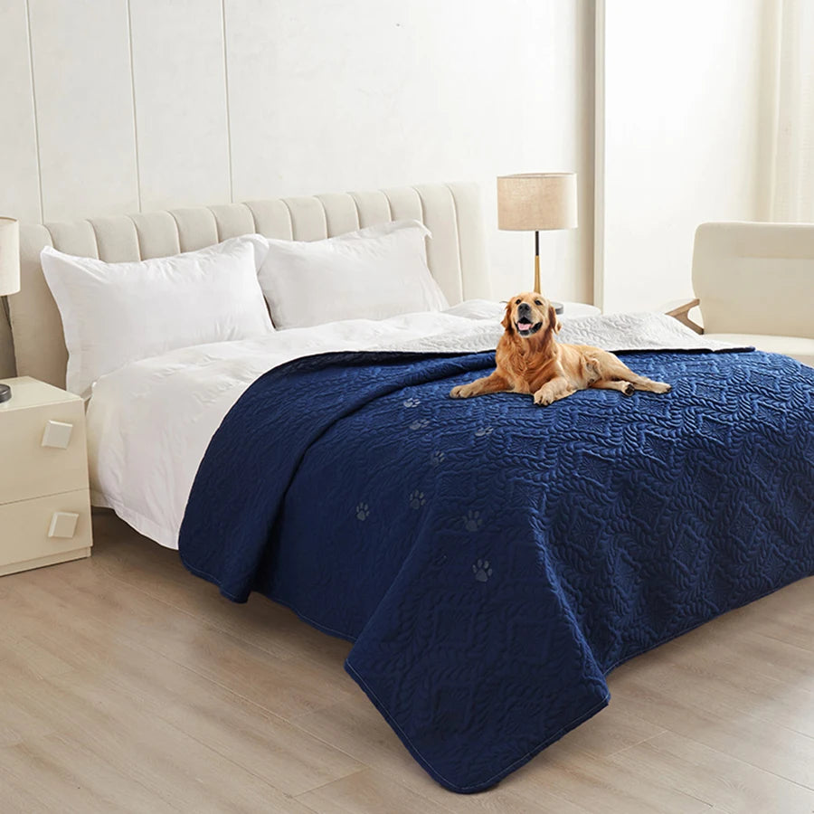 Dirt-Proof Bedspread Waterproof Dog Bed Cover Pet Blanket for Furniture Bed Protector Couch Cover for Dogs Cats Non-Slip Backing