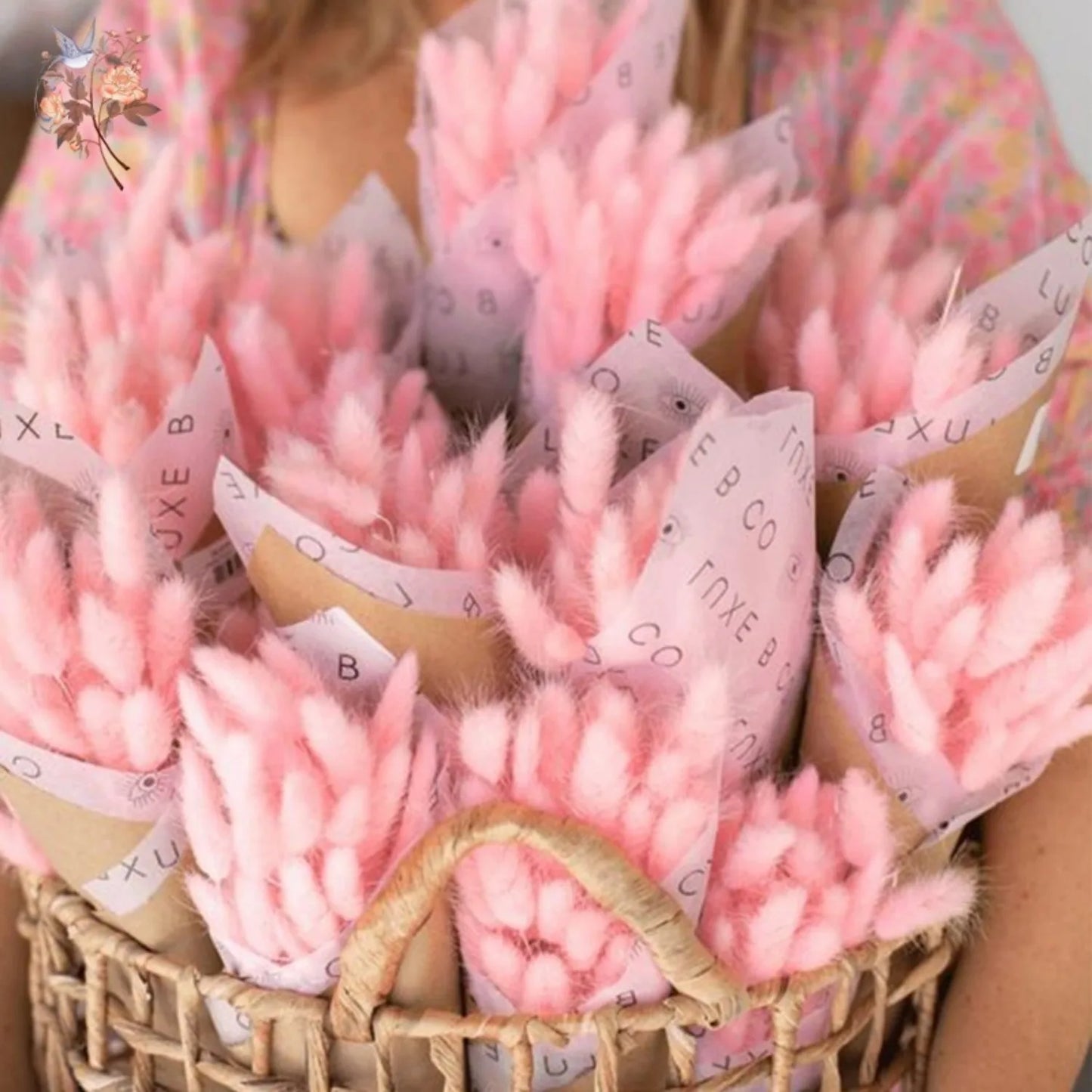 Hemasa 20/50Pcs Natural Rabbit Tail Grass Colorful Dried Flowers Bouquets Bunny Tails Lagurus Ovatus Photo Prop Home Wedding Decoration
