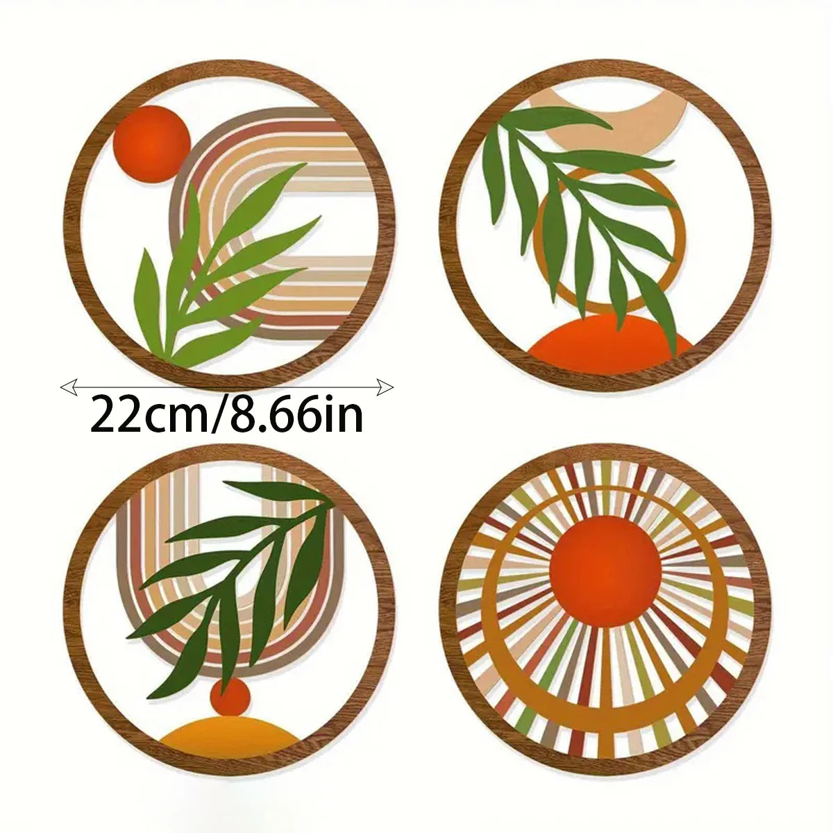 Hemasa 4Pcs Bohemian Wooden Wall Art Decorations Hollow Design Hanging for Living Room Bedroom Courtyard - Unique Decorative Pieces