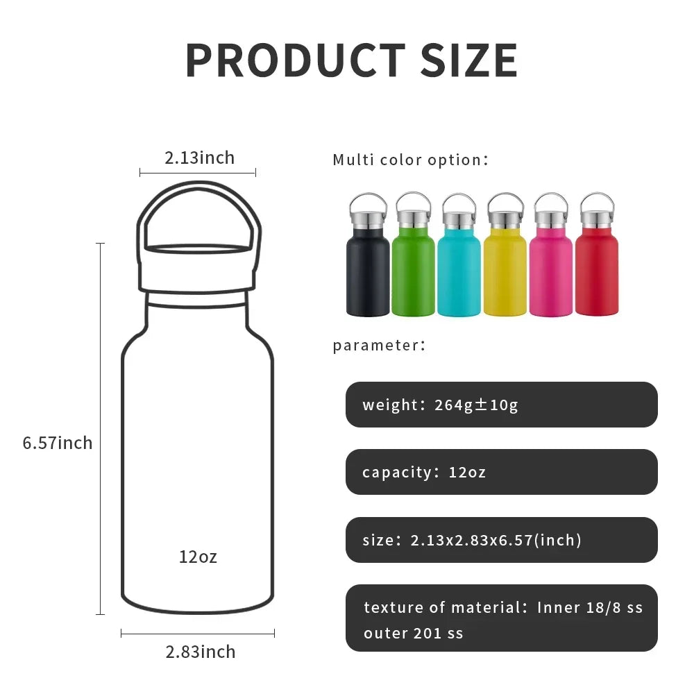 Hemasa Stainless Steel  Tumbler Cups with Lid Portable Outdoor Vacuum Flask Children's Water Bottle 350ML/ 500ML/ 750ML