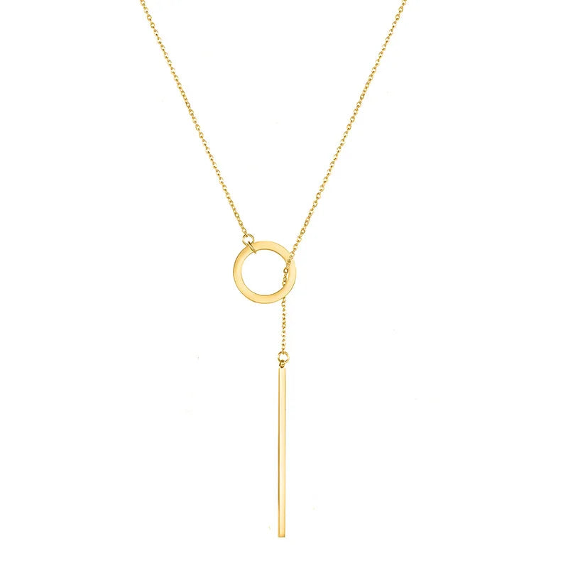 Stainless Steel Necklaces for Women Korean Pendant Gold Color Choker Necklace for Woman Fashion Jewelry