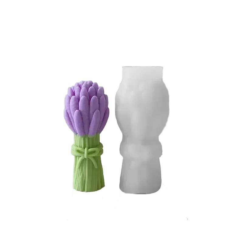Hemasa 3D Tulip Bouquet Silicone Candle Molds Handmade Lavender Flower Soap Plaster Resin Crafts Mold DIY Chocolate Cake Baking Tools
